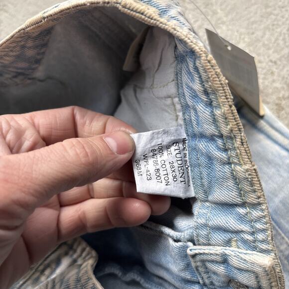 Deadstock 90s Dockers Jeans 28x30 Pleated Denim Levi’s Baggy Acid Wash Vintage - Picture 11 of 15